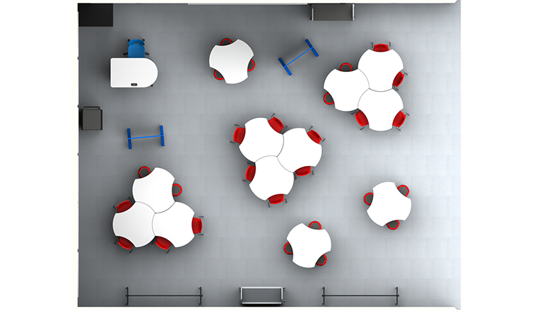 Elementary Collaborative Classroom with Tables - Plan View